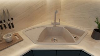 Кухонная мойка Florentina Гави бежевый